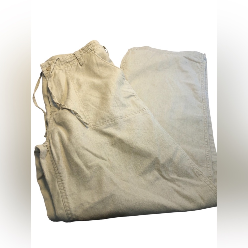 Guess Linen Cotton Blend Wide Leg Pants Women’s Size 33